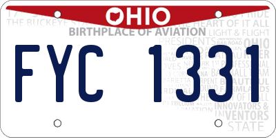 OH license plate FYC1331