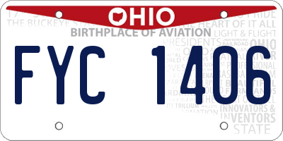 OH license plate FYC1406