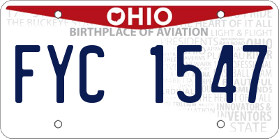 OH license plate FYC1547