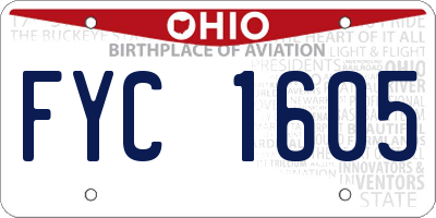 OH license plate FYC1605