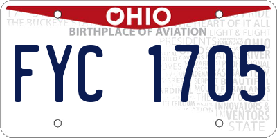 OH license plate FYC1705