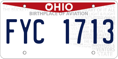 OH license plate FYC1713