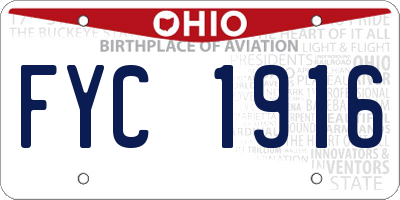 OH license plate FYC1916
