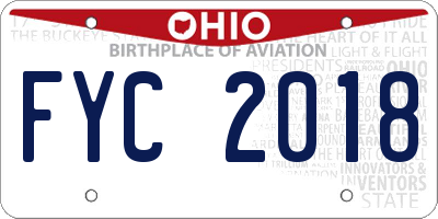 OH license plate FYC2018