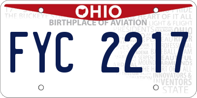 OH license plate FYC2217