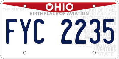 OH license plate FYC2235