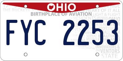 OH license plate FYC2253