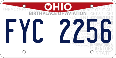 OH license plate FYC2256