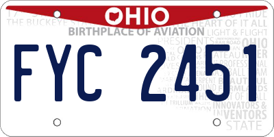 OH license plate FYC2451
