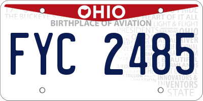 OH license plate FYC2485