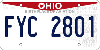 OH license plate FYC2801
