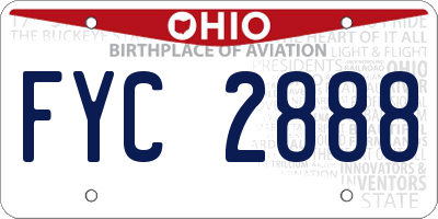 OH license plate FYC2888