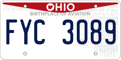 OH license plate FYC3089