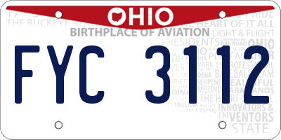 OH license plate FYC3112