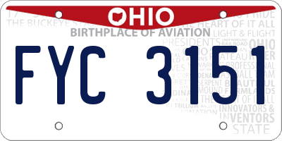 OH license plate FYC3151