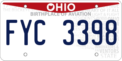 OH license plate FYC3398