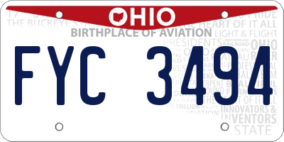 OH license plate FYC3494