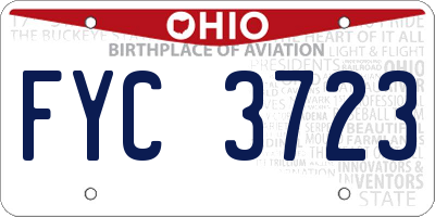 OH license plate FYC3723