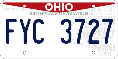 OH license plate FYC3727