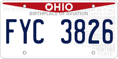 OH license plate FYC3826