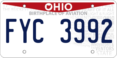 OH license plate FYC3992