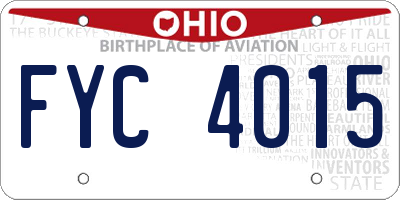 OH license plate FYC4015