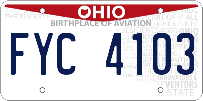 OH license plate FYC4103