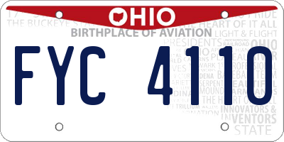 OH license plate FYC4110