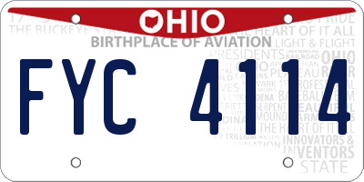 OH license plate FYC4114