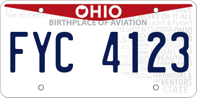 OH license plate FYC4123