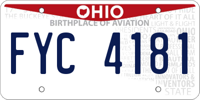 OH license plate FYC4181