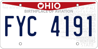 OH license plate FYC4191