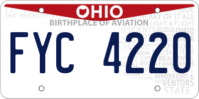OH license plate FYC4220