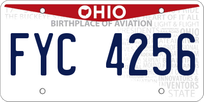 OH license plate FYC4256