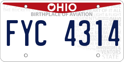 OH license plate FYC4314