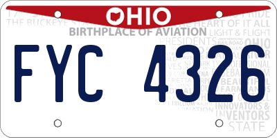 OH license plate FYC4326