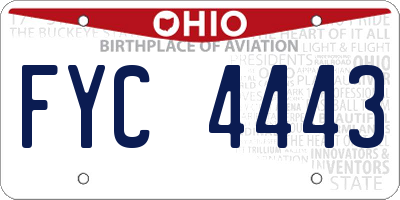 OH license plate FYC4443