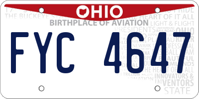 OH license plate FYC4647