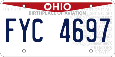 OH license plate FYC4697