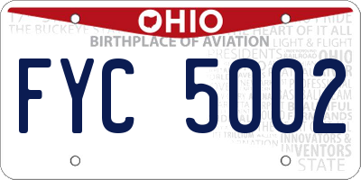 OH license plate FYC5002
