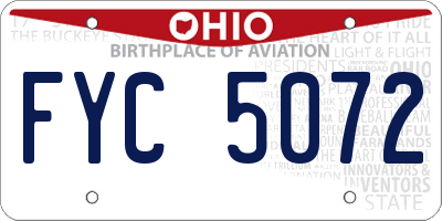OH license plate FYC5072