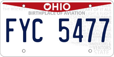 OH license plate FYC5477