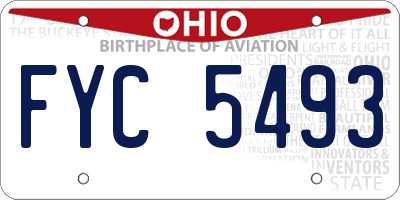 OH license plate FYC5493