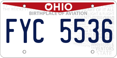 OH license plate FYC5536