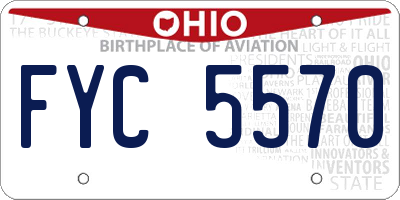OH license plate FYC5570