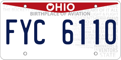 OH license plate FYC6110