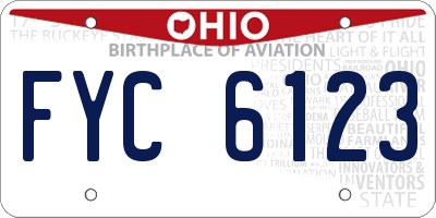 OH license plate FYC6123