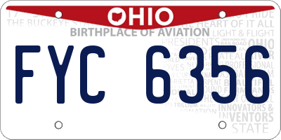 OH license plate FYC6356