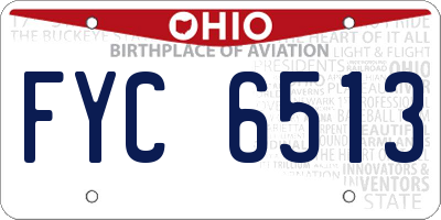 OH license plate FYC6513