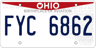 OH license plate FYC6862